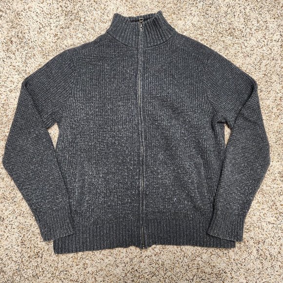 Lucky Zip-up Grey Sweater - Picture 1 of 4